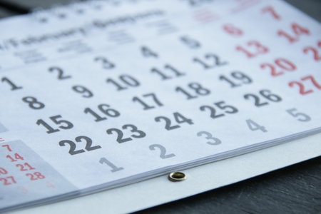 Calendar page with date. calendar sheetの写真素材