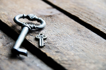 Love key idea. Key with the heart as a symbol of love.