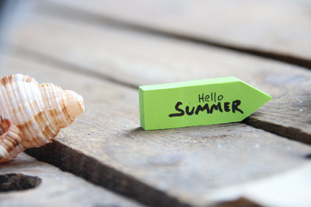Hello Summer creative concept. background for tropical relax season.の写真素材