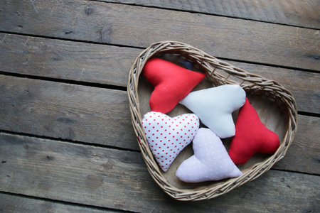 birthday background. Lots of hearts in a heart shaped box. space for text,の写真素材