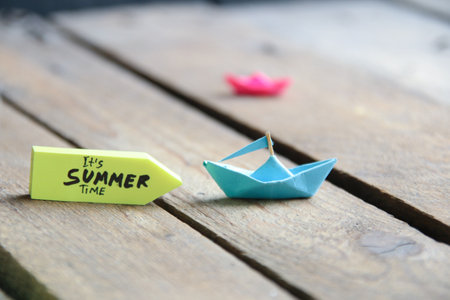 hello summer creative concept. Tropical vacation and summer travel idea.の写真素材
