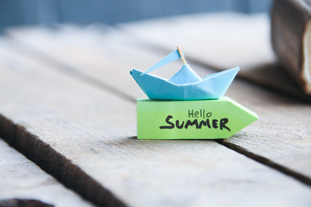 Hello Summer Tropical vacation and summer travel concept.の写真素材