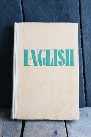 English textbook. Learning English with grammar book.の写真素材
