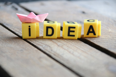 Idea and creativity concept. The inscription on yellow cubes.の写真素材