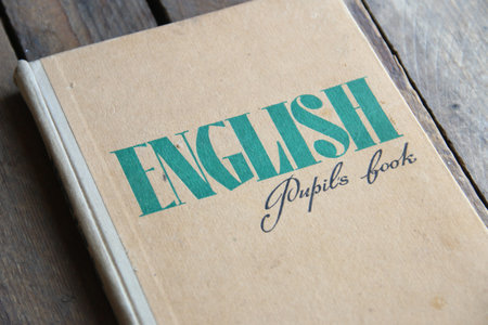 English textbook. Learning English with grammar book.の写真素材