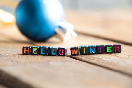 Hello winter background, invitation, greeting card.の写真素材