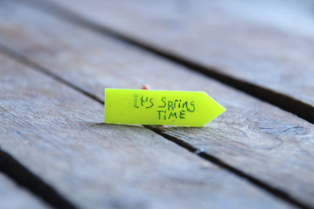 Tag Its spring time. Hand-lettering tag.の写真素材