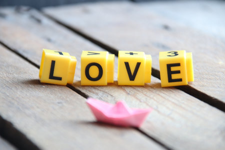Birthday background with love text.の写真素材