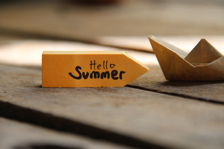 Hello summer, summer vacation, holidays, party concept.の写真素材