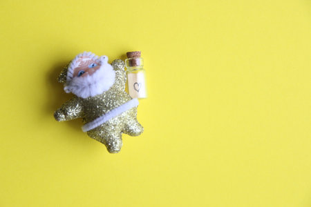 Santa Claus with a heart. Christmas card.の写真素材