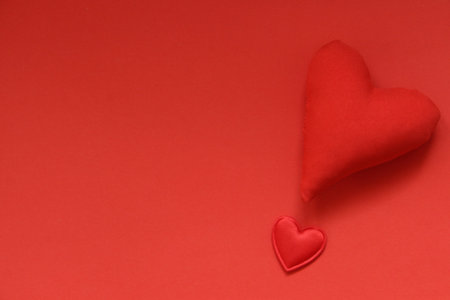 Love valentine background with red hearts.の写真素材