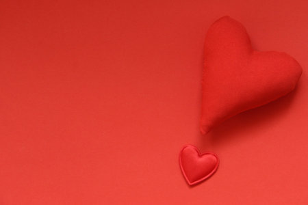 Love valentine background with red hearts.の写真素材