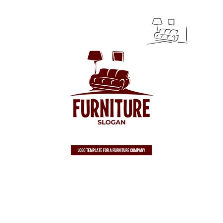 Furniture. Sofa, floor lamp, picture.のイラスト素材