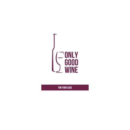 Wine bottle and glass icon.のイラスト素材