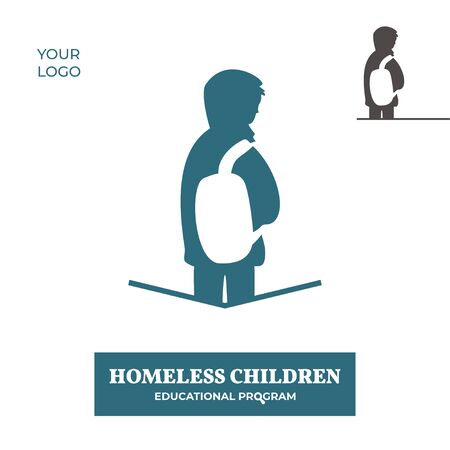 Homeless child icon for logo. For social programs for child protection.のイラスト素材