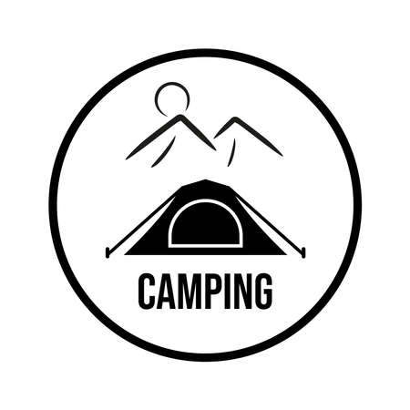 Tourist tent icon. Wild conditions, camping.のイラスト素材