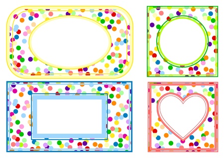 Four frames of colorful ballsのイラスト素材