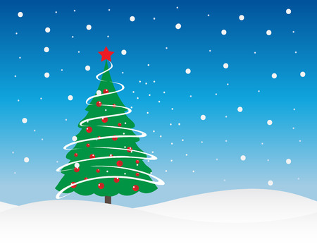 Christmas tree winter holiday vector illustration.のイラスト素材