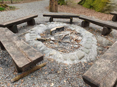 Lenzburg, Aargau / Switzerland ? ?? March 29, 2020: Empty fire pit due to the Corona (COCID-19) pandemic.のeditorial素材