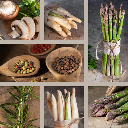 Collage of healthy vegetarian foodの写真素材