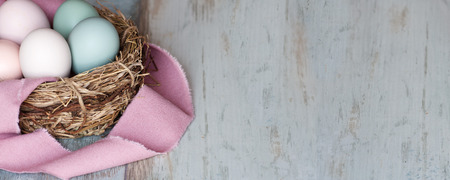 Abundance of colorful easter eggs in Nestの写真素材