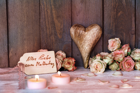 Mothers day decoration with a message in vintage styleの写真素材