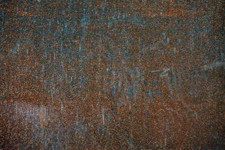 Old rusty metal surface. Weathered metal background. Iron oxidation. Top view with space for text.の写真素材