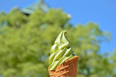 greentea ice creamの写真素材