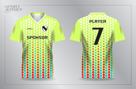 green blue red sport jersey for football and soccer shirt template. Soccer jersey template, Soccer t-shirt design, Football jersey conceptのイラスト素材