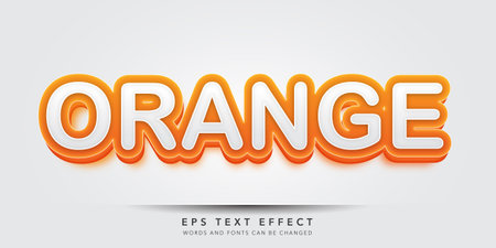 Orange Text in Orange Color 3D Effect Style. Editable Text Style Effectのイラスト素材