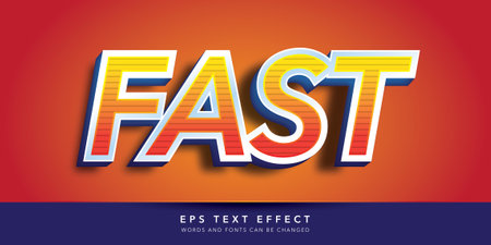 Fast Text in Colorful Style with Narrow Effect. Editable Text Style Effectのイラスト素材