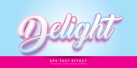 delight Editable text effect - Wellness 3d style vector template.のイラスト素材