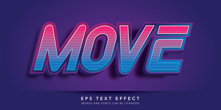 Move Text in Colorful 3D Effect. Editable Text Style Effectのイラスト素材