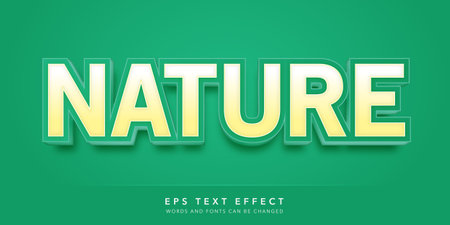 Natural Text in Green and White Color Style. Editable Text Style Effectのイラスト素材