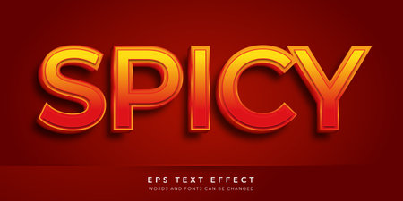 Spicy Text in Orange and Red 3D Style. Editable Text Style Effectのイラスト素材