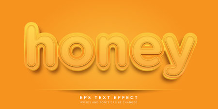 Honey text effect, 3d orange style editable text effectのイラスト素材