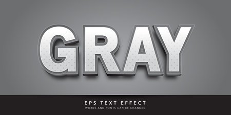 GRAY Text in White and Grey Color Design. Editable Text Style Effectのイラスト素材