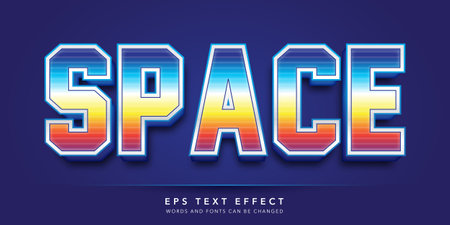 Space Text in Colorful Futuristic Style. Editable Text Style Effectのイラスト素材