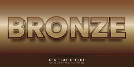 Bronze Text in Brown and Gold Color. Editable Text Style Effectのイラスト素材