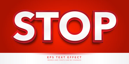 Stop text effect, Editable text style effect - Red Text Style Effectのイラスト素材