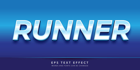 RUNNER text effect, 3d style editable text effectのイラスト素材