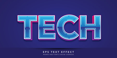 Tech Text Effect, Futuristic Style Effect, Editable Text Effectのイラスト素材