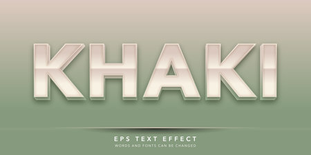 Khaki text effect, 3d style editable text effect.のイラスト素材