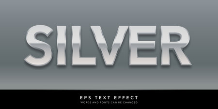 Silver and white text style editable text effect, Editable strokeのイラスト素材