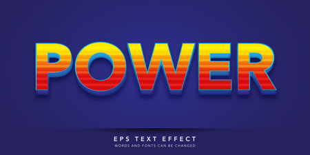 Power Text in Colorful 3D Style Effect. Editable Text Style Effectのイラスト素材