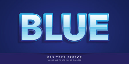 Blue and White 3d Text Style Effect. Editable Text Style Effectのイラスト素材