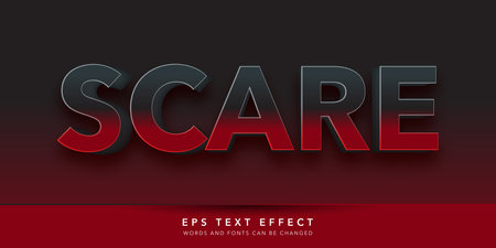 Scare Text Effect, Editable Text Style Effect, Graphic Designのイラスト素材