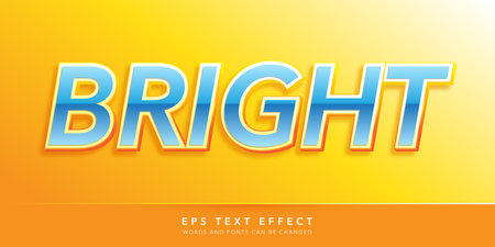 Editable text effect - Bright Text style is a soft orange and yellow version.のイラスト素材