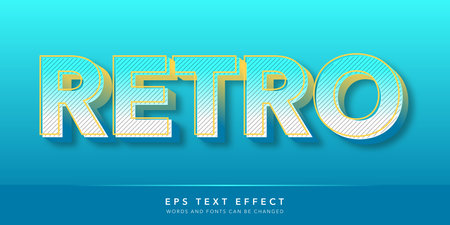 Retro text effect, Editable Text Style Effect, Graphic Designのイラスト素材
