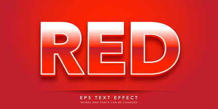 Red Text Effect with Abstract Style. Editable Text Style Effect.のイラスト素材